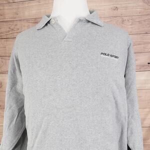Vintage Polo Sport Ralph Lauren Shirt Mens XL Gray Sweater Pullover Made USA 90s